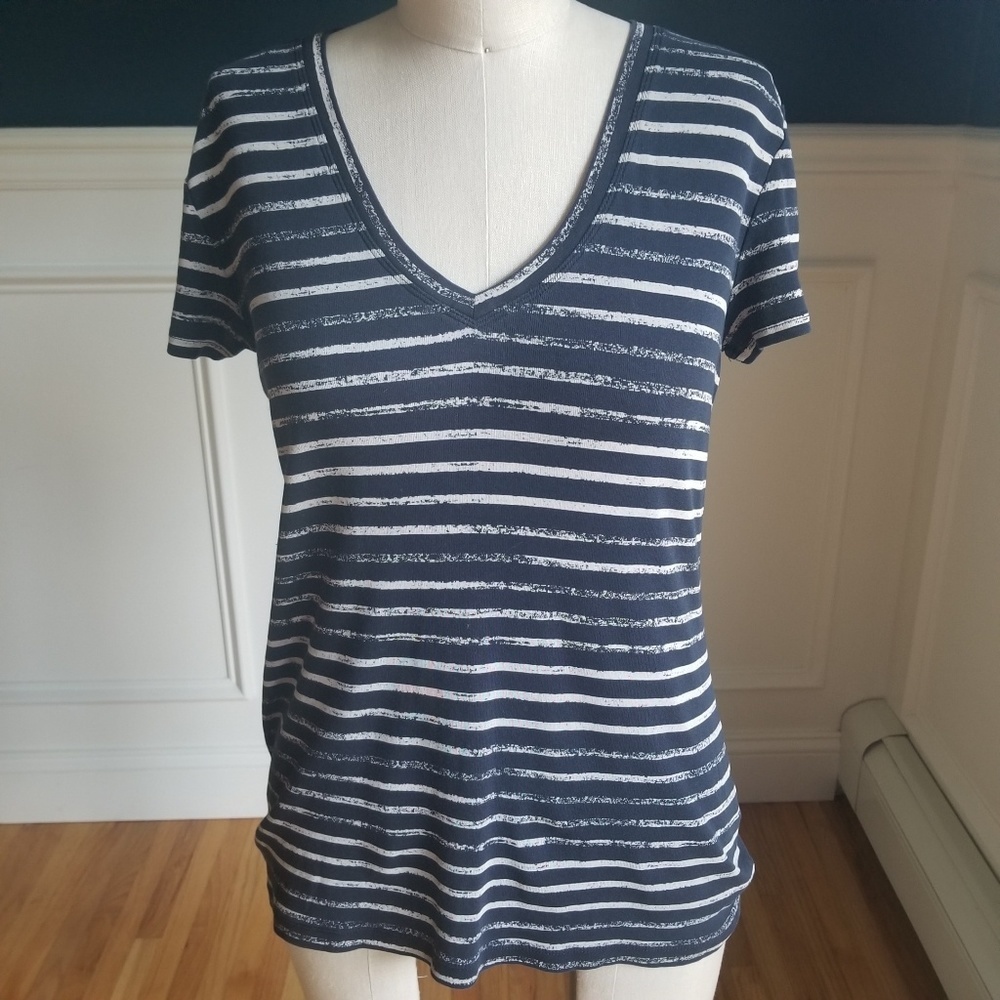 Banana Republic blue striped Tee